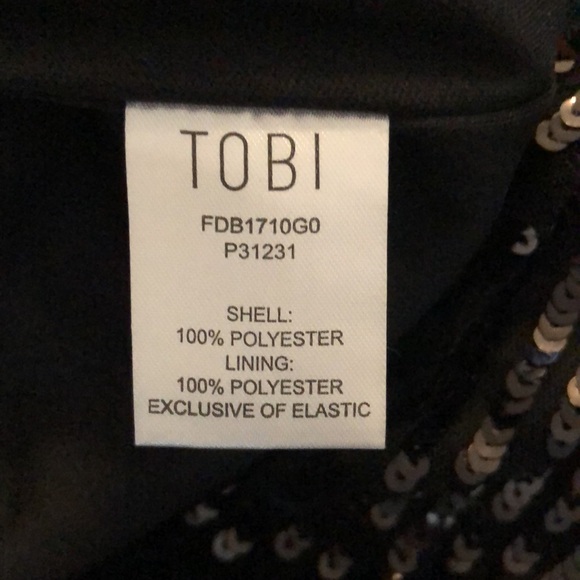 Tobi Black Sequin Mini Dress New With Tags - Picture 5 of 5